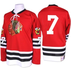 Chris Chelios Mitchell and Ness Chicago Blackhawks Premier Red 1960-61 Throwback NHL Jersey