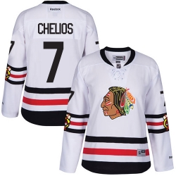 Chris Chelios Women's Reebok Chicago Blackhawks Authentic White 2017 Winter Classic NHL Jersey