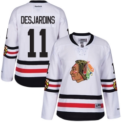 Andrew Desjardins Women's Reebok Chicago Blackhawks Authentic White 2017 Winter Classic NHL Jersey