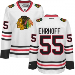 Christian Ehrhoff Women's Reebok Chicago Blackhawks Authentic White Away Jersey