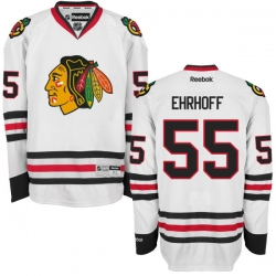 Christian Ehrhoff Youth Reebok Chicago Blackhawks Authentic White Away Jersey