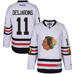 Andrew Desjardins Youth Reebok Chicago Blackhawks Authentic White 2017 Winter Classic NHL Jersey