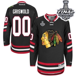 Clark Griswold Reebok Chicago Blackhawks Authentic Black 2014 Stadium Series 2015 Stanley Cup Patch NHL Jersey