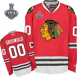 Clark Griswold Reebok Chicago Blackhawks Authentic Red 2013 Stanley Cup Champions NHL Jersey
