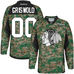 Clark Griswold Reebok Chicago Blackhawks Authentic Camo Veterans Day Practice NHL Jersey
