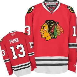 CM Punk Reebok Chicago Blackhawks Authentic Red Home NHL Jersey