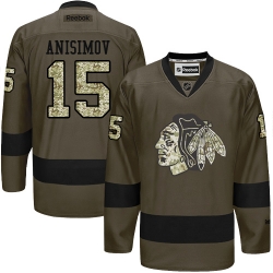 Artem Anisimov Reebok Chicago Blackhawks Premier Green Salute to Service NHL Jersey
