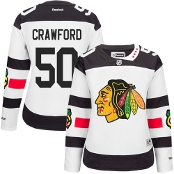 Corey Crawford Women's Reebok Chicago Blackhawks Authentic White 2016 Stadium Series NHL Jersey