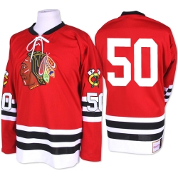 Corey Crawford Mitchell and Ness Chicago Blackhawks Authentic Red 1960-61 Throwback NHL Jersey