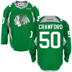Corey Crawford Reebok Chicago Blackhawks Premier Green Practice NHL Jersey