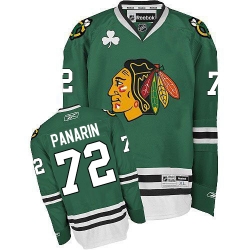 Artemi Panarin Reebok Chicago Blackhawks Authentic Green NHL Jersey