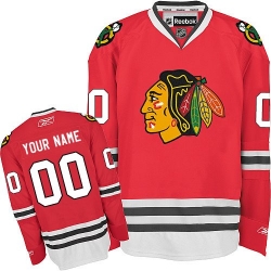 Reebok Chicago Blackhawks Customized Authentic Red Home NHL Jersey