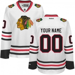 Women's Reebok Chicago Blackhawks Customized Authentic White Away NHL Jersey