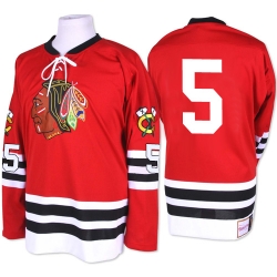 David Rundblad Mitchell and Ness Chicago Blackhawks Premier Red 1960-61 Throwback NHL Jersey