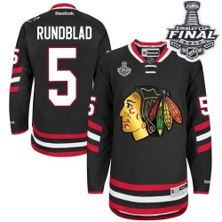 David Rundblad Reebok Chicago Blackhawks Premier Black 2014 Stadium Series 2015 Stanley Cup Patch NHL Jersey