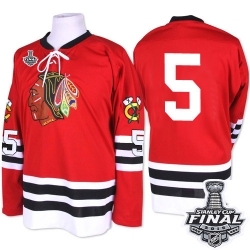 David Rundblad Mitchell and Ness Chicago Blackhawks Premier Red 1960-61 Throwback 2015 Stanley Cup Patch NHL Jersey