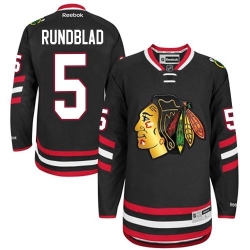 David Rundblad Reebok Chicago Blackhawks Premier Black 2014 Stadium Series NHL Jersey