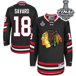 Denis Savard Reebok Chicago Blackhawks Authentic Black 2014 Stadium Series 2015 Stanley Cup Patch NHL Jersey