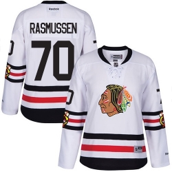 Dennis Rasmussen Women's Reebok Chicago Blackhawks Premier White 2017 Winter Classic NHL Jersey