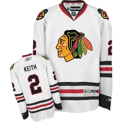 Duncan Keith Reebok Chicago Blackhawks Premier White Away NHL Jersey