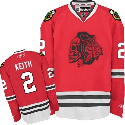 Duncan Keith Reebok Chicago Blackhawks Authentic Red Skull NHL Jersey