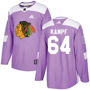 David Kampf Youth Adidas Chicago Blackhawks Authentic Purple Fights Cancer Practice Jersey