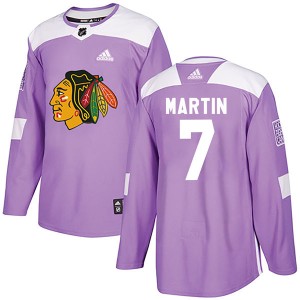 Pit Martin Youth Adidas Chicago Blackhawks Authentic Purple Fights Cancer Practice Jersey