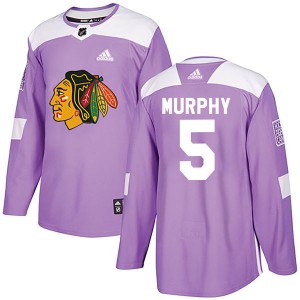 Connor Murphy Youth Adidas Chicago Blackhawks Authentic Purple Fights Cancer Practice Jersey