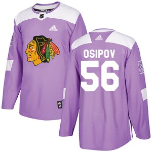 Dmitry Osipov Youth Adidas Chicago Blackhawks Authentic Purple Fights Cancer Practice Jersey