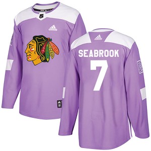 Brent Seabrook Youth Adidas Chicago Blackhawks Authentic Purple Fights Cancer Practice Jersey