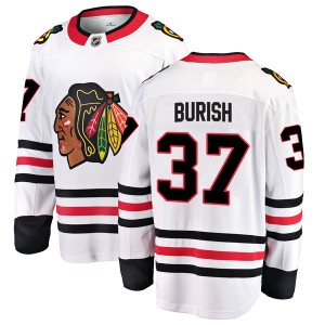 Adam Burish Men's Fanatics Branded Chicago Blackhawks Breakaway White Away Jersey