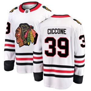 Enrico Ciccone Men's Fanatics Branded Chicago Blackhawks Breakaway White Away Jersey