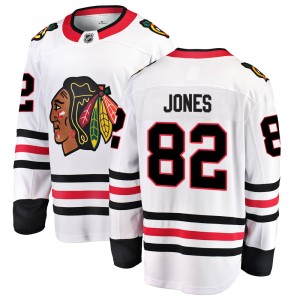 Caleb Jones Men's Fanatics Branded Chicago Blackhawks Breakaway White Away Jersey