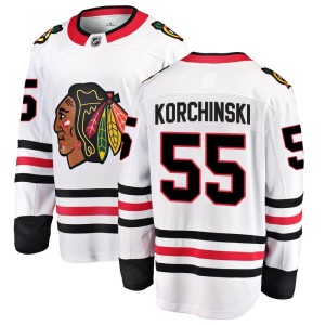 Kevin Korchinski Men's Fanatics Branded Chicago Blackhawks Breakaway White Away Jersey
