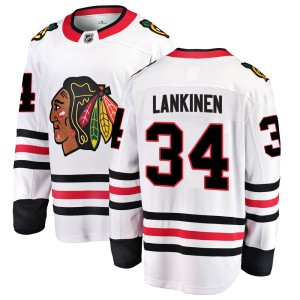 Kevin Lankinen Men's Fanatics Branded Chicago Blackhawks Breakaway White ized Away Jersey