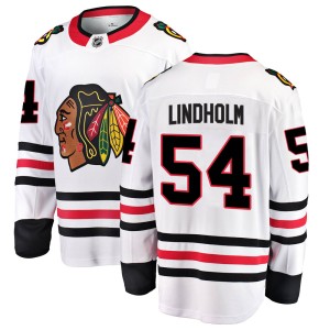Anton Lindholm Men's Fanatics Branded Chicago Blackhawks Breakaway White Away Jersey