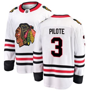 Pierre Pilote Men's Fanatics Branded Chicago Blackhawks Breakaway White Away Jersey