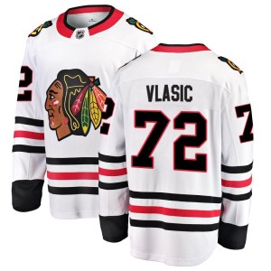 Alex Vlasic Men's Fanatics Branded Chicago Blackhawks Breakaway White Away Jersey