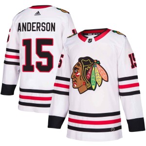 Joey Anderson Youth Adidas Chicago Blackhawks Authentic White Away Jersey