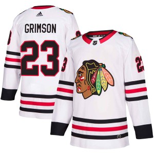 Stu Grimson Youth Adidas Chicago Blackhawks Authentic White Away Jersey