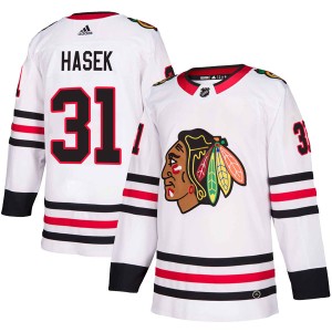 Dominik Hasek Youth Adidas Chicago Blackhawks Authentic White Away Jersey