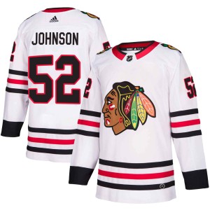Reese Johnson Youth Adidas Chicago Blackhawks Authentic White Away Jersey