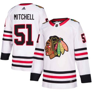Ian Mitchell Youth Adidas Chicago Blackhawks Authentic White Away Jersey