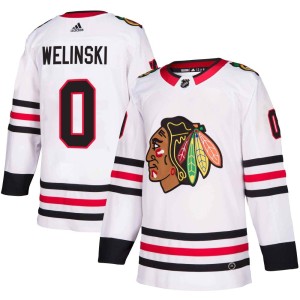 Andy Welinski Youth Adidas Chicago Blackhawks Authentic White Away Jersey