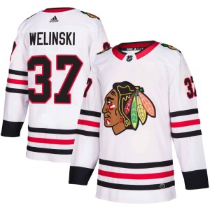 Andy Welinski Youth Adidas Chicago Blackhawks Authentic White Away Jersey