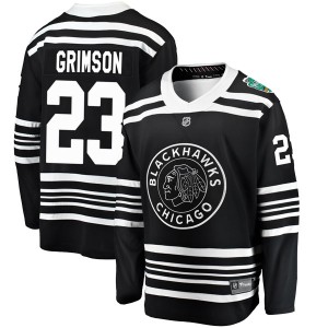 Stu Grimson Men's Fanatics Branded Chicago Blackhawks Breakaway Black 2019 Winter Classic Jersey