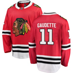 Adam Gaudette Youth Fanatics Branded Chicago Blackhawks Breakaway Red Home Jersey
