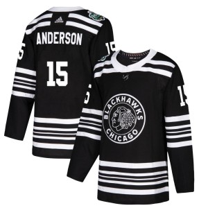 Joey Anderson Men's Adidas Chicago Blackhawks Authentic Black 2019 Winter Classic Jersey