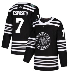 Phil Esposito Men's Adidas Chicago Blackhawks Authentic Black 2019 Winter Classic Jersey
