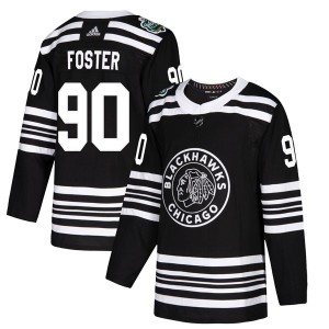 Scott Foster Men's Adidas Chicago Blackhawks Authentic Black 2019 Winter Classic Jersey